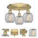 Belfast 3 Light 17.75 inch Brushed Brass Flush Mount Ceiling Light in Clear Crackle