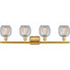 Ballston Belfast LED 36 inch Satin Gold Bath Vanity Light Wall Light in Clear Crackle Glass, Ballston