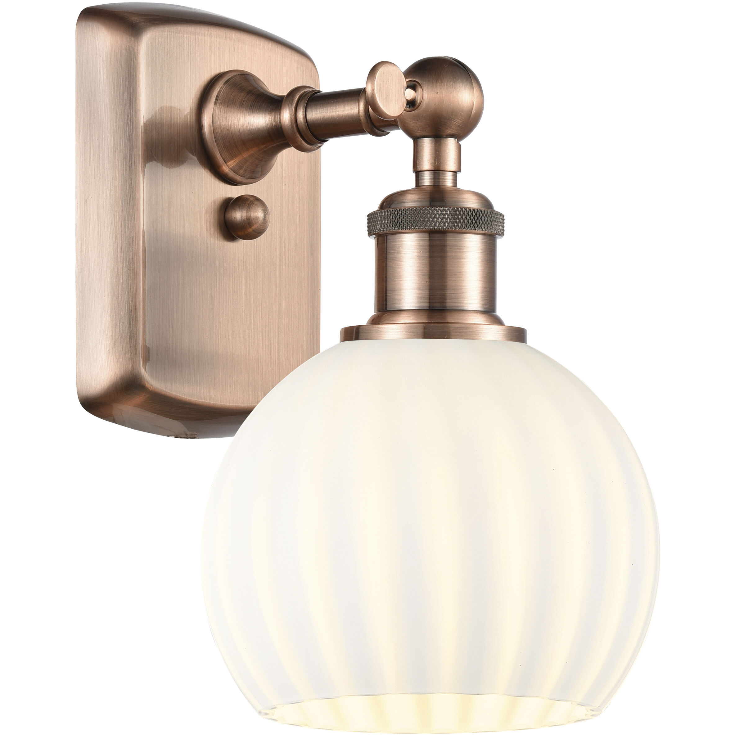 Ballston White Venetian 1 Light 6 inch Antique Copper Sconce Wall Light