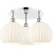 Ballston White Venetian 3 Light 21.75 inch Polished Chrome Flush Mount Ceiling Light