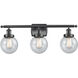 Ballston Beacon LED 26 inch Matte Black Bath Vanity Light Wall Light in Seedy Glass, Ballston