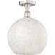Edison White Mouchette 1 Light 12.00 inch Semi-Flush Mount
