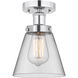 Cone 1 Light 6.5 inch Polished Chrome Semi-Flush Mount Ceiling Light