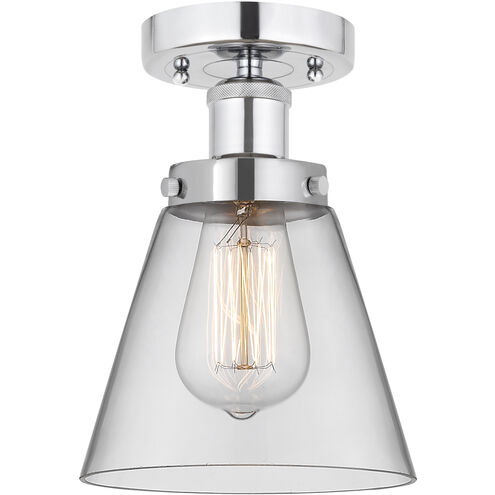 Cone 1 Light 6.5 inch Polished Chrome Semi-Flush Mount Ceiling Light