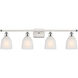 Ballston Brookfield LED 36 inch White and Polished Chrome Bath Vanity Light Wall Light in White Glass, Ballston