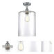 Edison Cobbleskill 1 Light 9 inch Polished Chrome Semi-Flush Mount Ceiling Light in Clear Glass