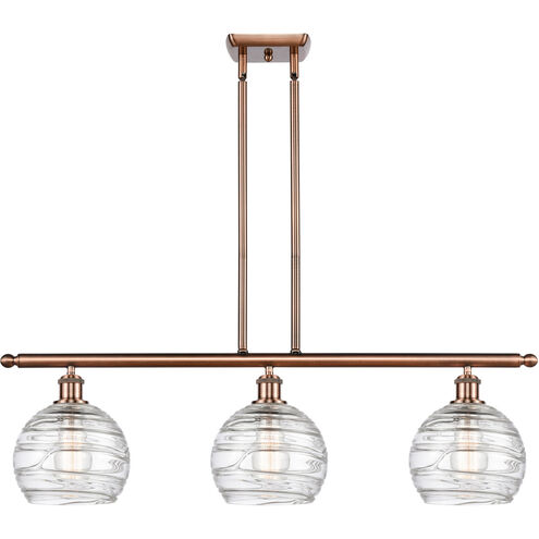 Ballston Deco Swirl LED 36 inch Antique Copper Island Light Ceiling Light, Ballston