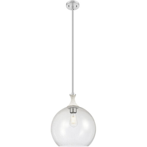 Astor 1 Light 14 inch Satin Nickel Pendant Ceiling Light in Seedy Glass