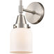Caden 1 Light 5 inch Satin Nickel Sconce Wall Light in Matte White Glass