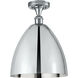 Ballston Dome 1 Light 12 inch Polished Chrome Semi-Flush Mount Ceiling Light