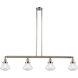 Franklin Restoration Olean 4 Light 51.38 inch Polished Nickel Island Light Ceiling Light in Seedy Glass, Franklin Restoration