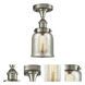 Small Bell 1 Light 5 inch Satin Nickel Semi-Flush Mount Ceiling Light, Ballston