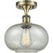 Gorham 1 Light 9.5 inch Antique Brass Flush Mount Ceiling Light in Mica Glass