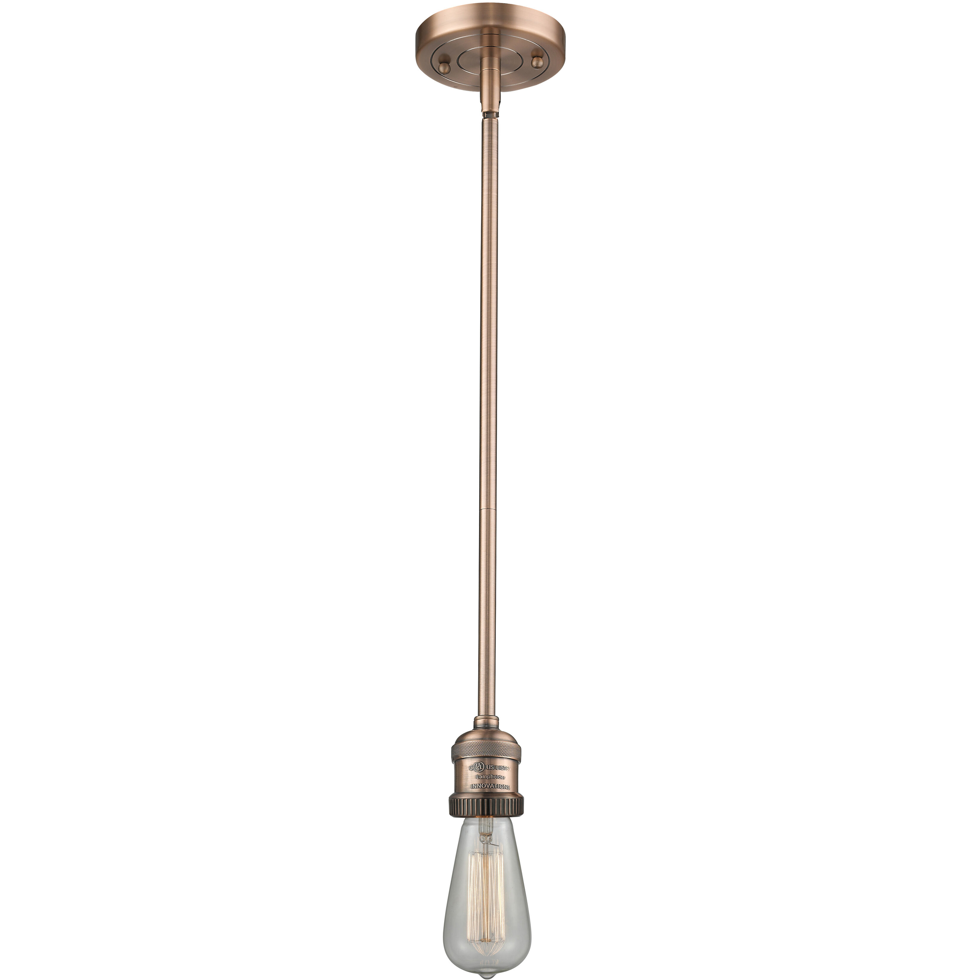 Franklin Restoration Bridgeton 1 Light 12 inch Antique Copper Mini Pendant Ceiling Light in Incandescent, Clear