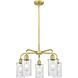 Clymer 5 Light 21.88 inch Satin Gold and Seedy Chandelier Ceiling Light