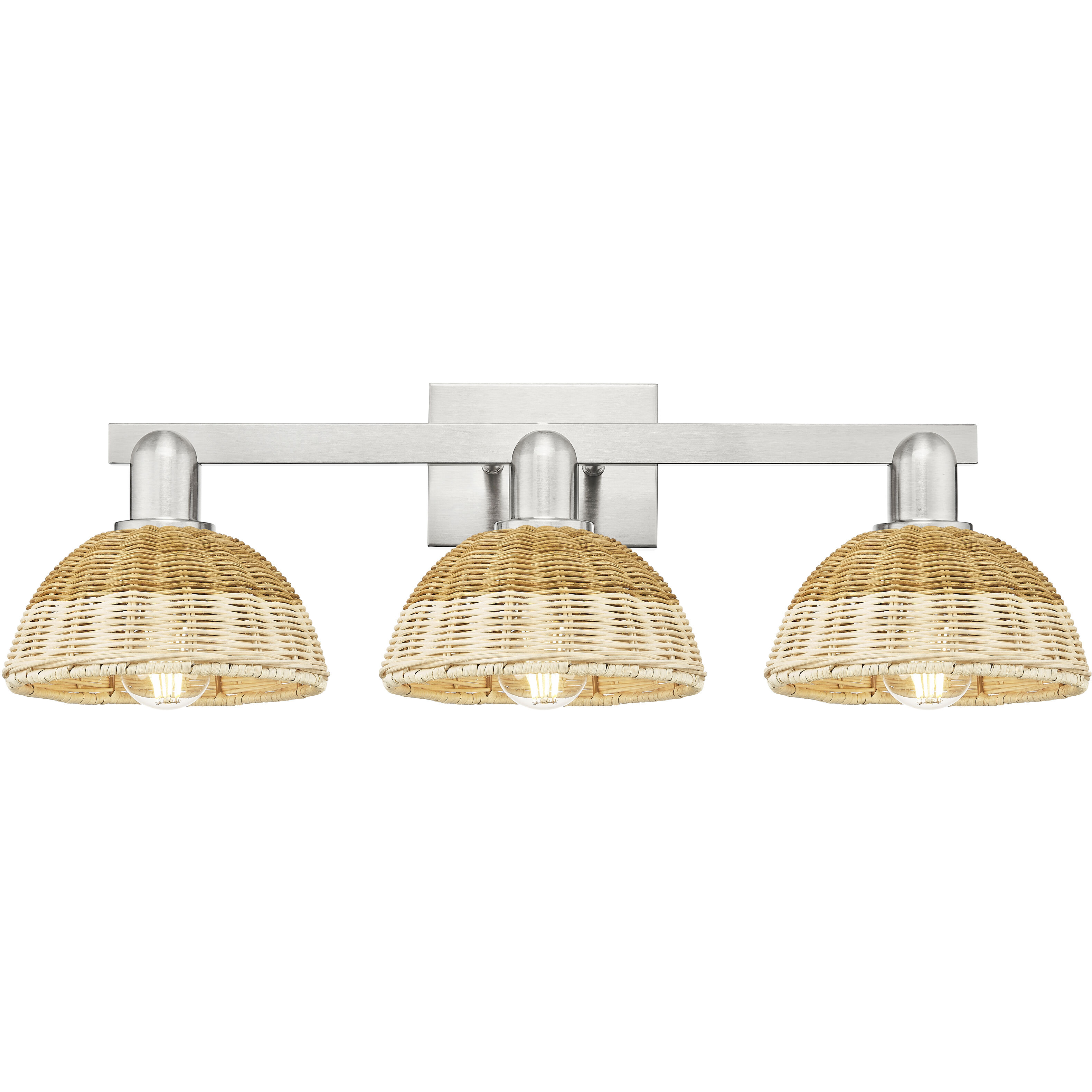 Natural Ballston Dome 3 Light 26 inch Brushed Satin Nickel Bath Vanity Light Wall Light