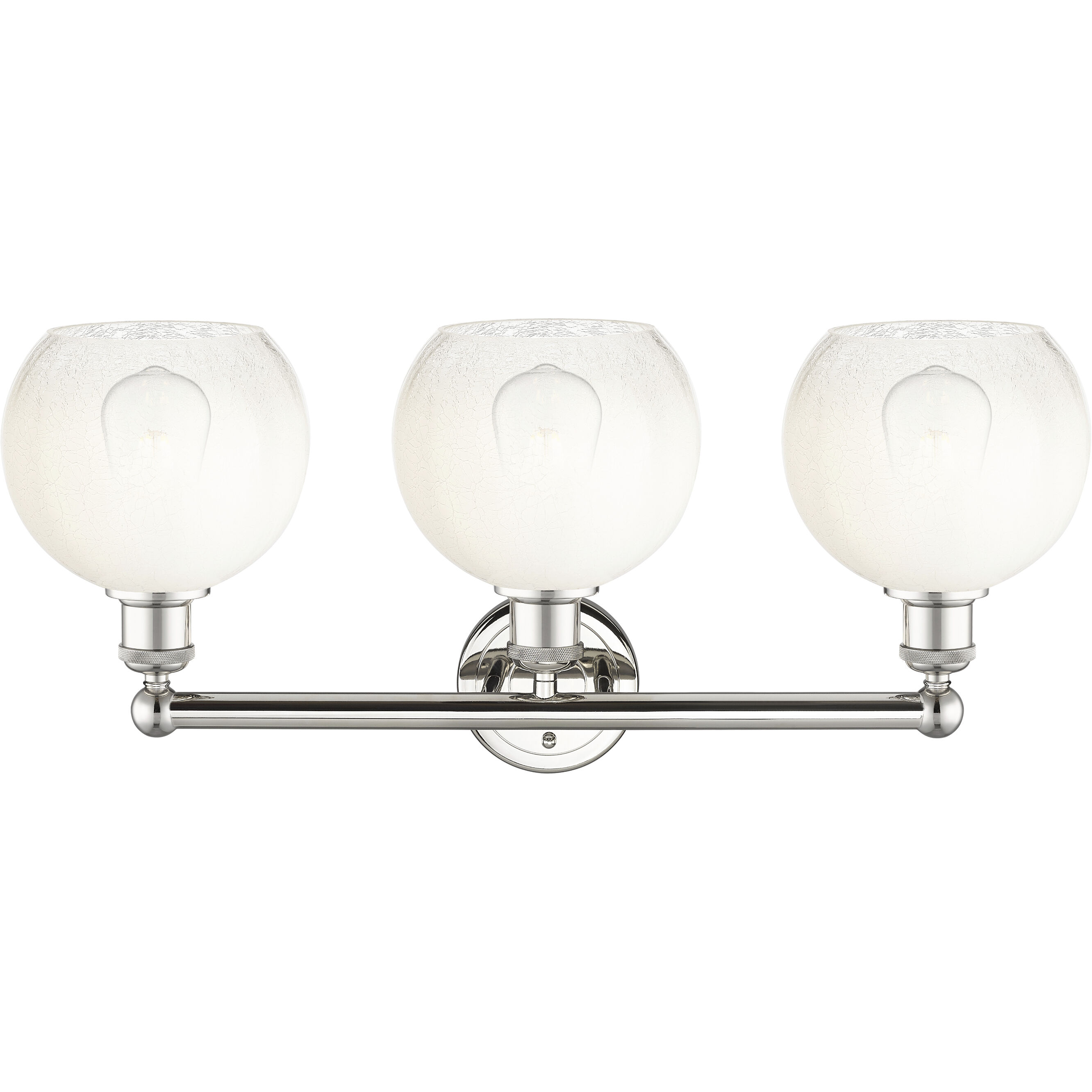 Edison Brookhaven Globe 3 Light 26 inch Polished Nickel Bath Vanity Light Wall Light in Opal Glass