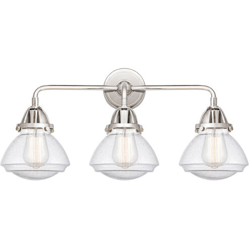 Nouveau 2 Olean 3 Light 25 inch Polished Chrome Bath Vanity Light Wall Light in Seedy Glass