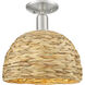 Arcadia Woven Rattan 1 Light 12.00 inch Semi-Flush Mount