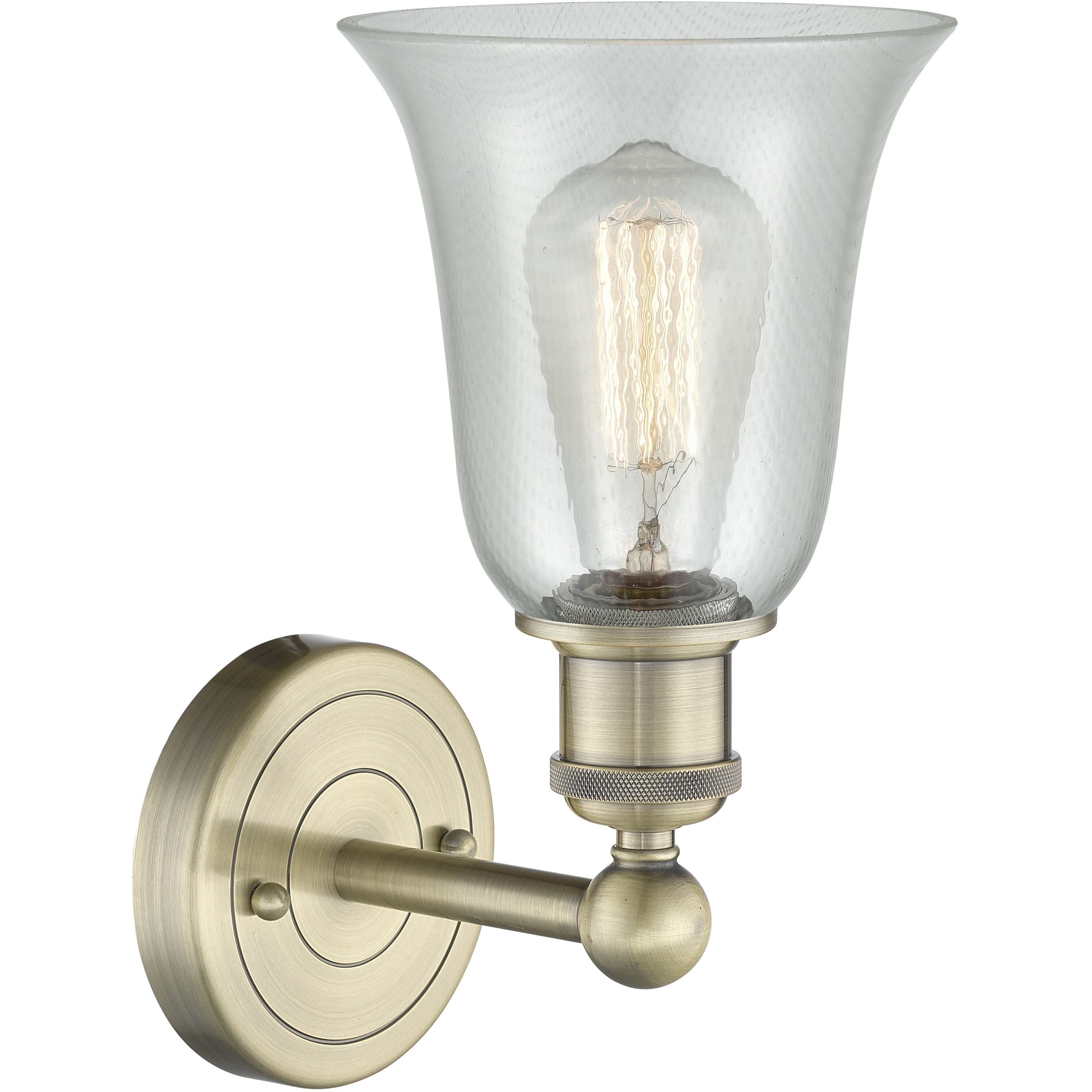 Hanover Sconce Wall Light in Antique Brass, Fishnet