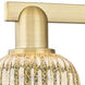 Bridal Veil 3 Light 22.5 inch Brushed Brass Semi-Flush Mount Ceiling Light in Mercury Glass