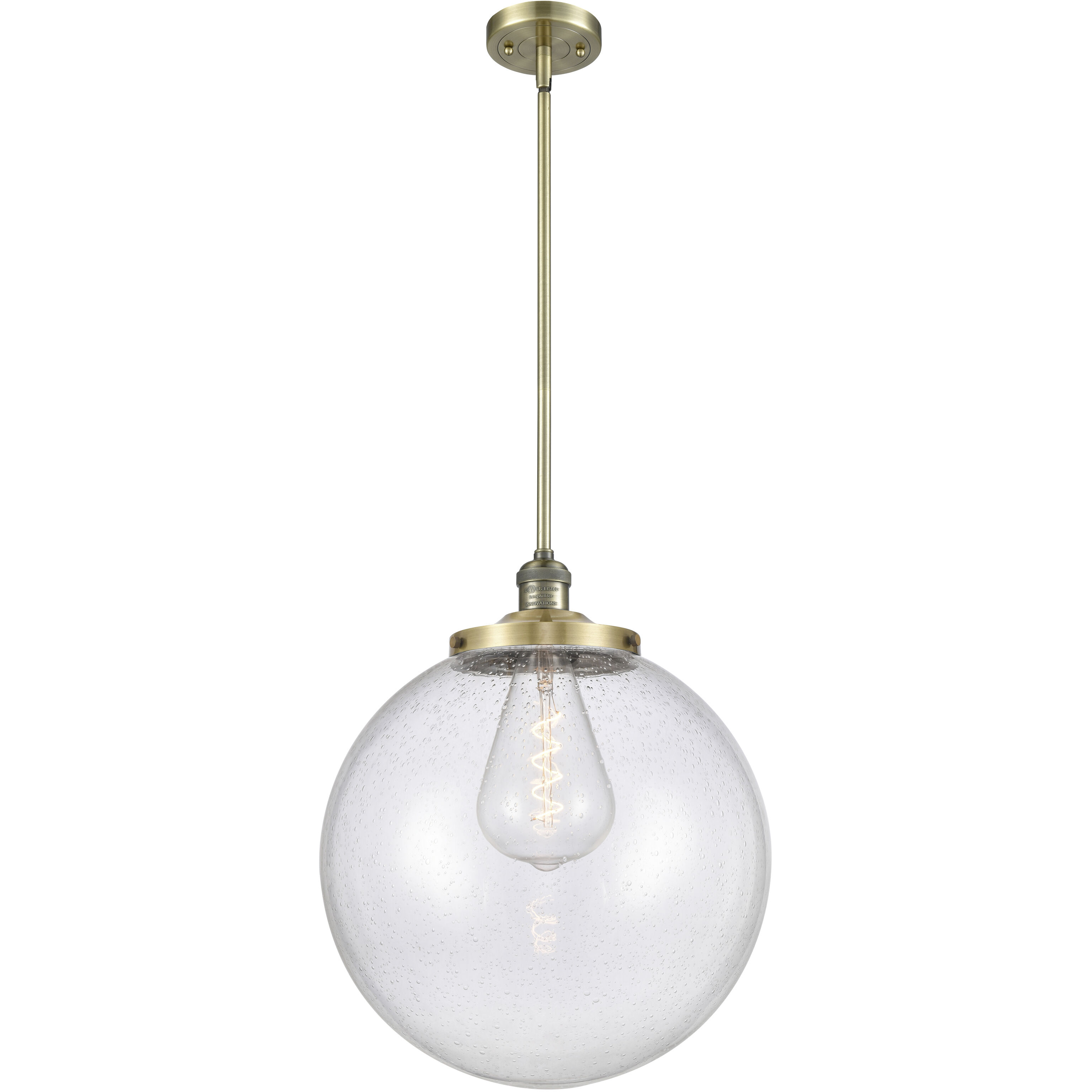 Franklin Restoration Beacon LED 16 inch Antique Brass Pendant Ceiling Light in Seedy