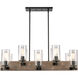 Diego 10 Light 37 inch Matte Black Island Light Ceiling Light in Seedy Glass