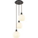 Ballston White Venetian 3 Light 14.5 inch Oil Rubbed Bronze Cord Hung Multi Pendant Ceiling Light