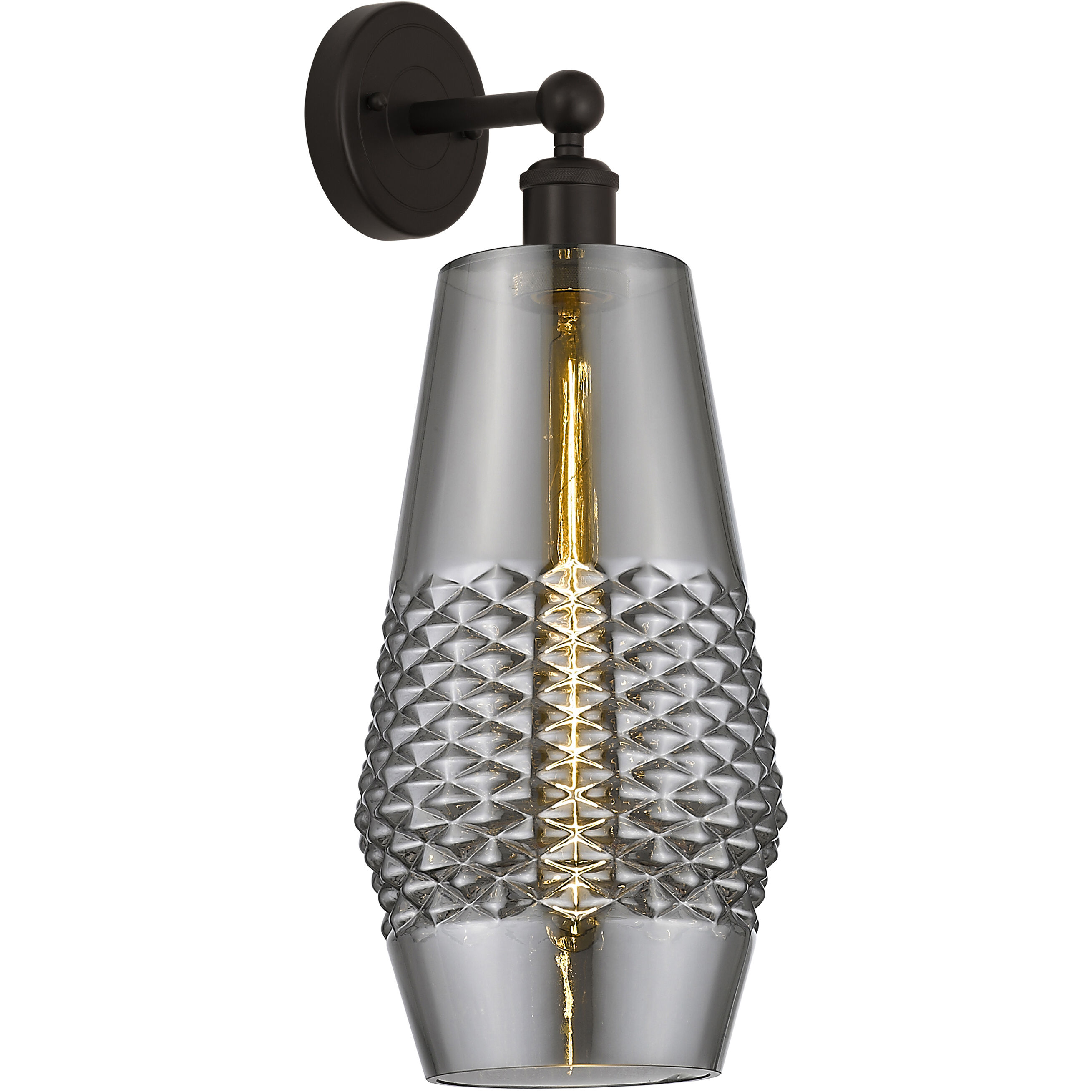 Windham 1 Light 7 inch Oil Rubbed Bronze Sconce Wall Light in Smoked Glass