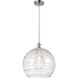 Ballston Deco Swirl LED 13.75 inch Polished Chrome Pendant Ceiling Light in Silver