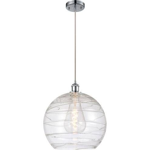 Ballston Deco Swirl LED 13.75 inch Polished Chrome Pendant Ceiling Light in Silver