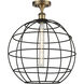 Lake Placid 1 Light 16 inch Brushed Brass Semi-Flush Mount Ceiling Light