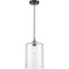 Cobbleskill 1 Light 9 inch Black Antique Brass Mini Pendant Ceiling Light in Clear Glass