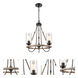 Paladin LED 19.13 inch Matte Black Mini Chandelier Ceiling Light in Seedy Glass