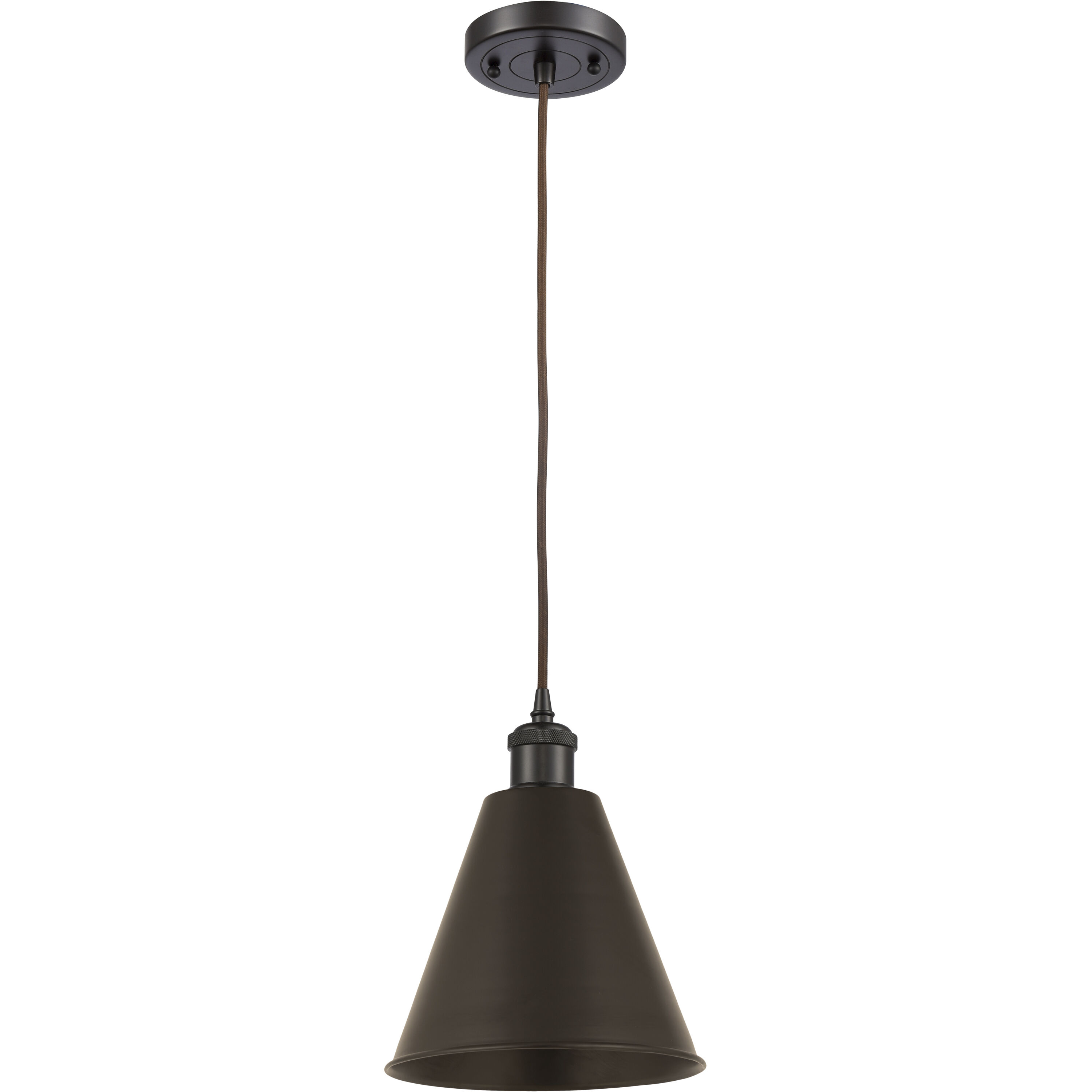 Ballston Cone 1 Light 8 inch Oil Rubbed Bronze Mini Pendant Ceiling Light