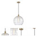 Edison Athens Deco Swirl LED 14 inch Antique Brass Pendant Ceiling Light