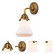 Nouveau 2 Bellmont 1 Light 6 inch Brushed Brass Sconce Wall Light in Matte White Glass