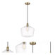 Edison Cindyrella LED 12 inch Antique Brass Mini Pendant Ceiling Light