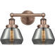 Fulton 2 Light 15.5 inch Antique Copper and Plated Smoke Bath Vanity Light Wall Light