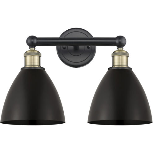 Metal Bristol 2 Light 16.5 inch Black Antique Brass and Matte Black Bath Vanity Light Wall Light