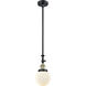 Franklin Restoration Beacon LED 6 inch Black Antique Brass Mini Pendant Ceiling Light in Matte White, Franklin Restoration