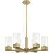 Claverack 6 Light 28.38 inch Brushed Brass Chandelier Ceiling Light in Clear Glass