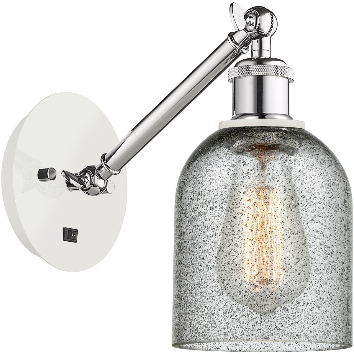 Ballston Caledonia 1 Light 5 inch White and Polished Chrome Sconce Wall Light