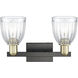 Arcadia Brookfield 2 Light 17 inch Black Antique Brass Bath Vanity Light Wall Light