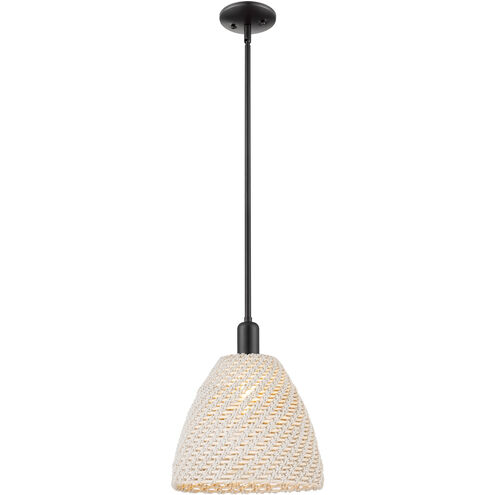 Downtown Urban Natural Ballston Dome 1 Light 11.75 inch Matte Black Mini Pendant Ceiling Light