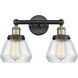 Fulton 2 Light 15.5 inch Black Antique Brass Bath Vanity Light Wall Light in Clear