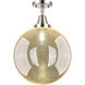 Beacon 1 Light 12 inch Polished Nickel Flush Mount Ceiling Light in Mercury Glass