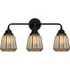 Nouveau 2 Chatham LED 24 inch Matte Black Bath Vanity Light Wall Light in Mercury Glass