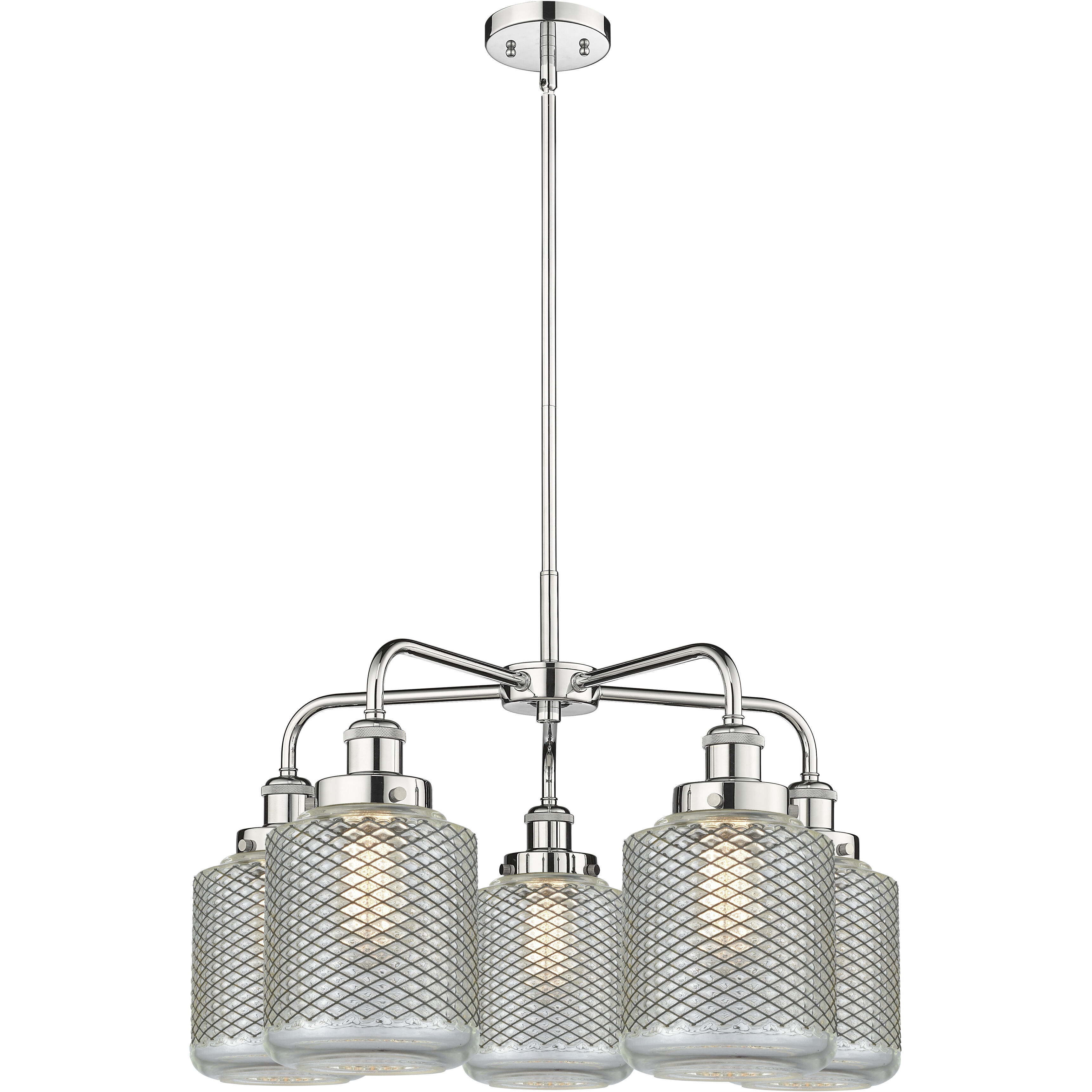 Edison 5 Light 24 inch Polished Chrome Chandelier Ceiling Light