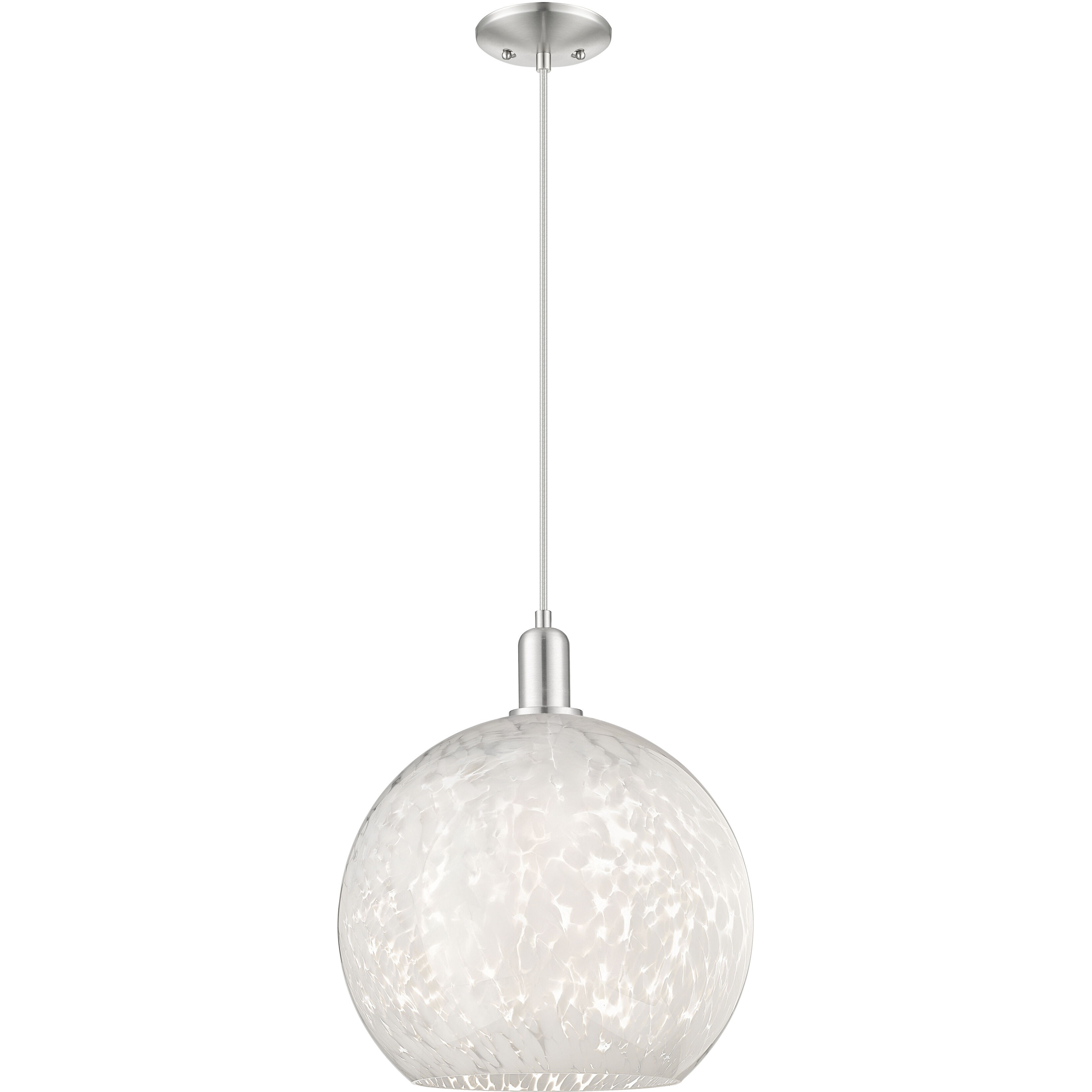 Arcadia White Mouchette 1 Light 13.75 inch Mini Pendant